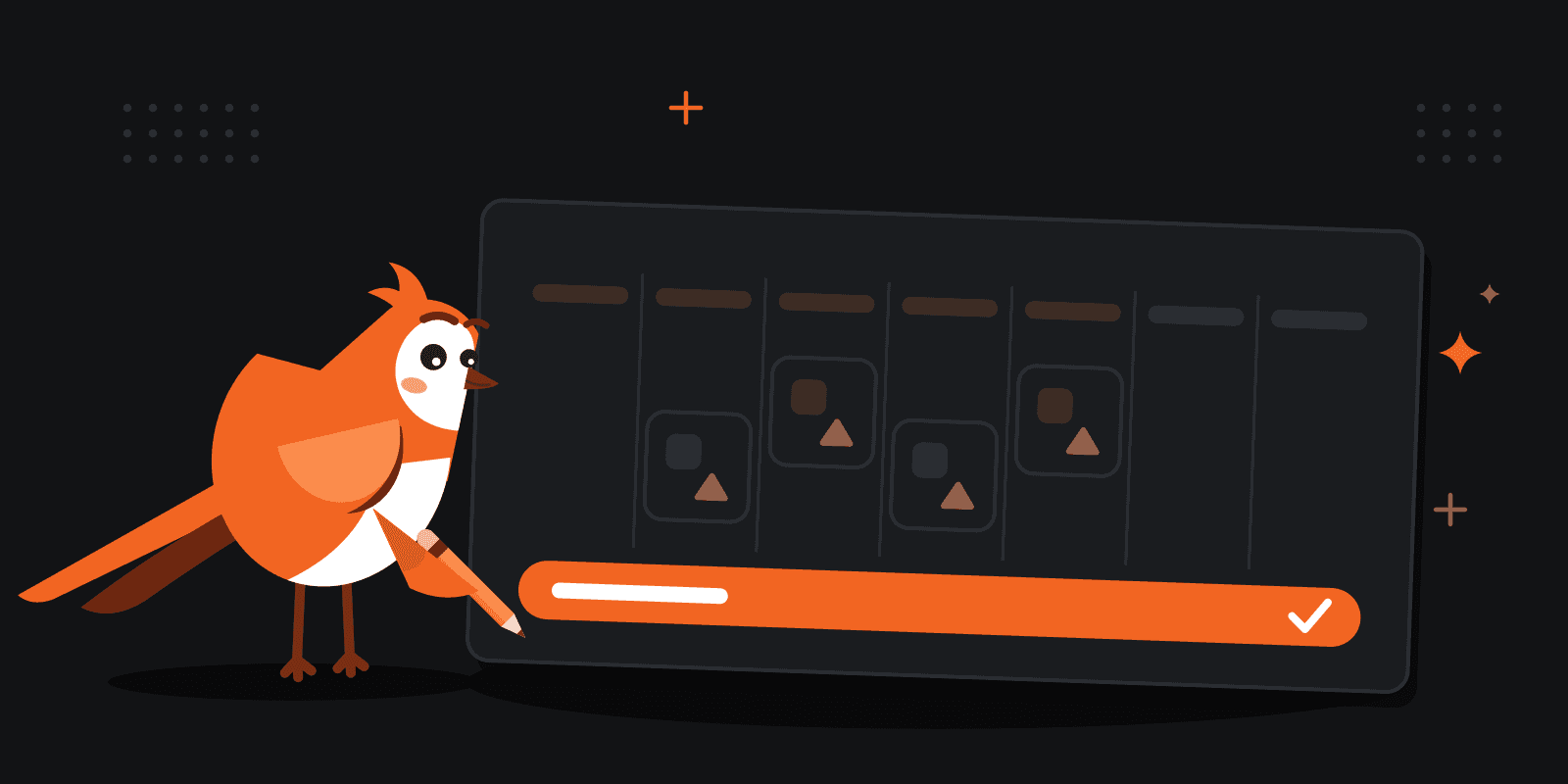 Larky writing out a launch week: a different launch platform on each day, and one weekly launch running in orange under the whole week