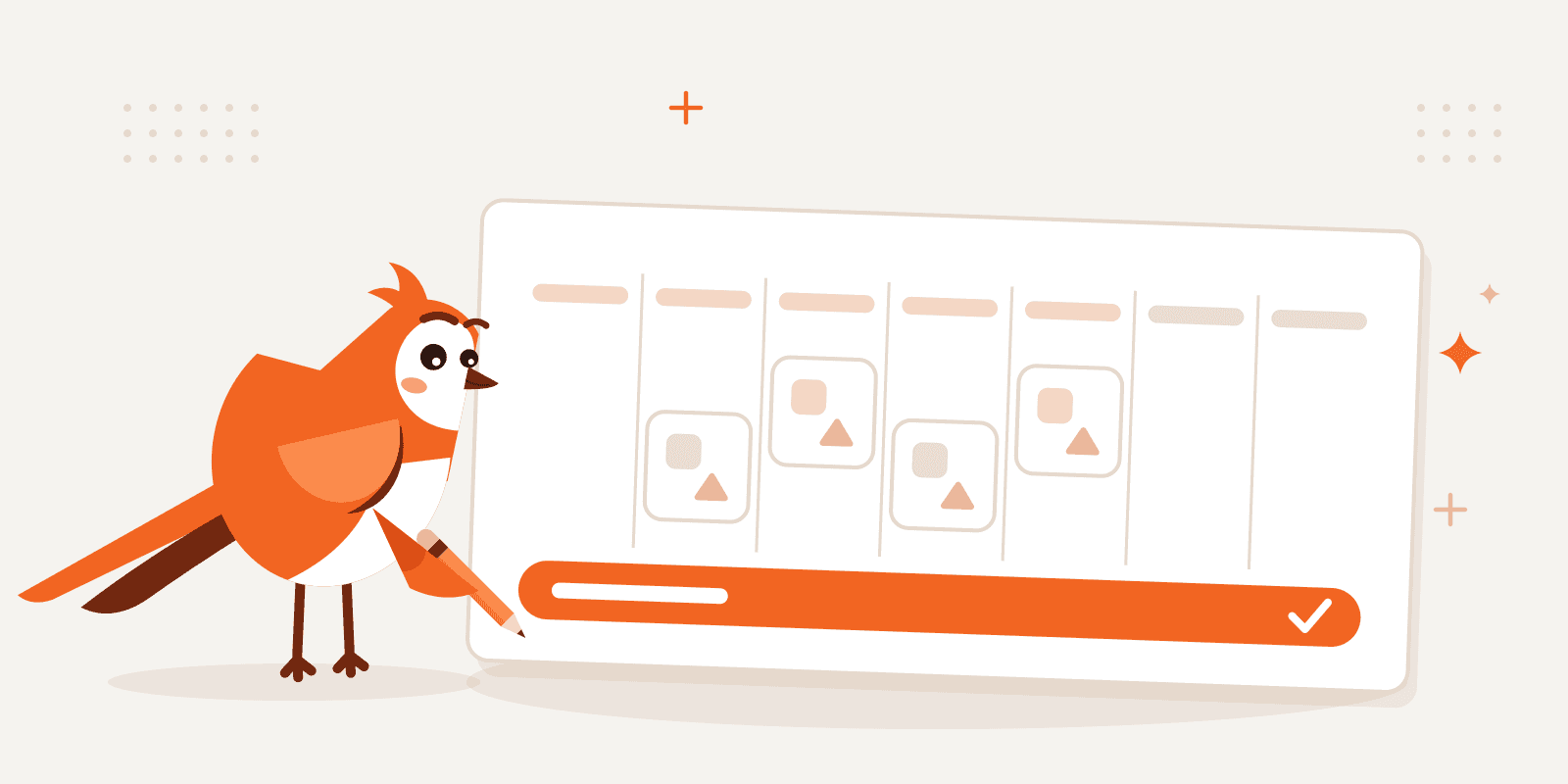 Larky writing out a launch week: a different launch platform on each day, and one weekly launch running in orange under the whole week
